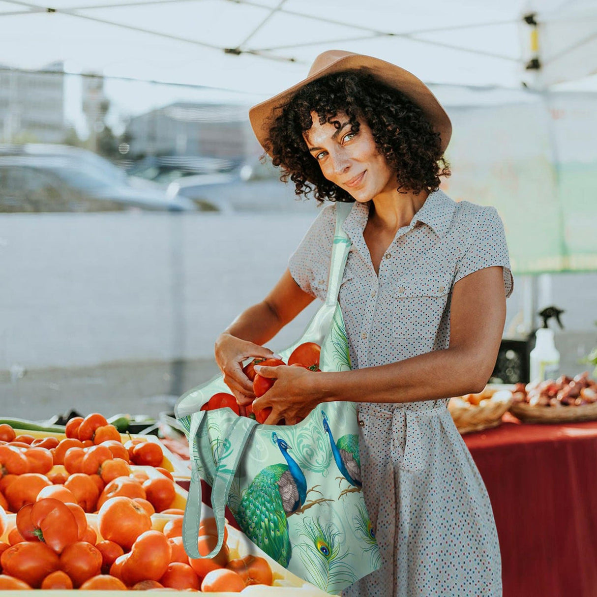 Green Peacock Tote Bag