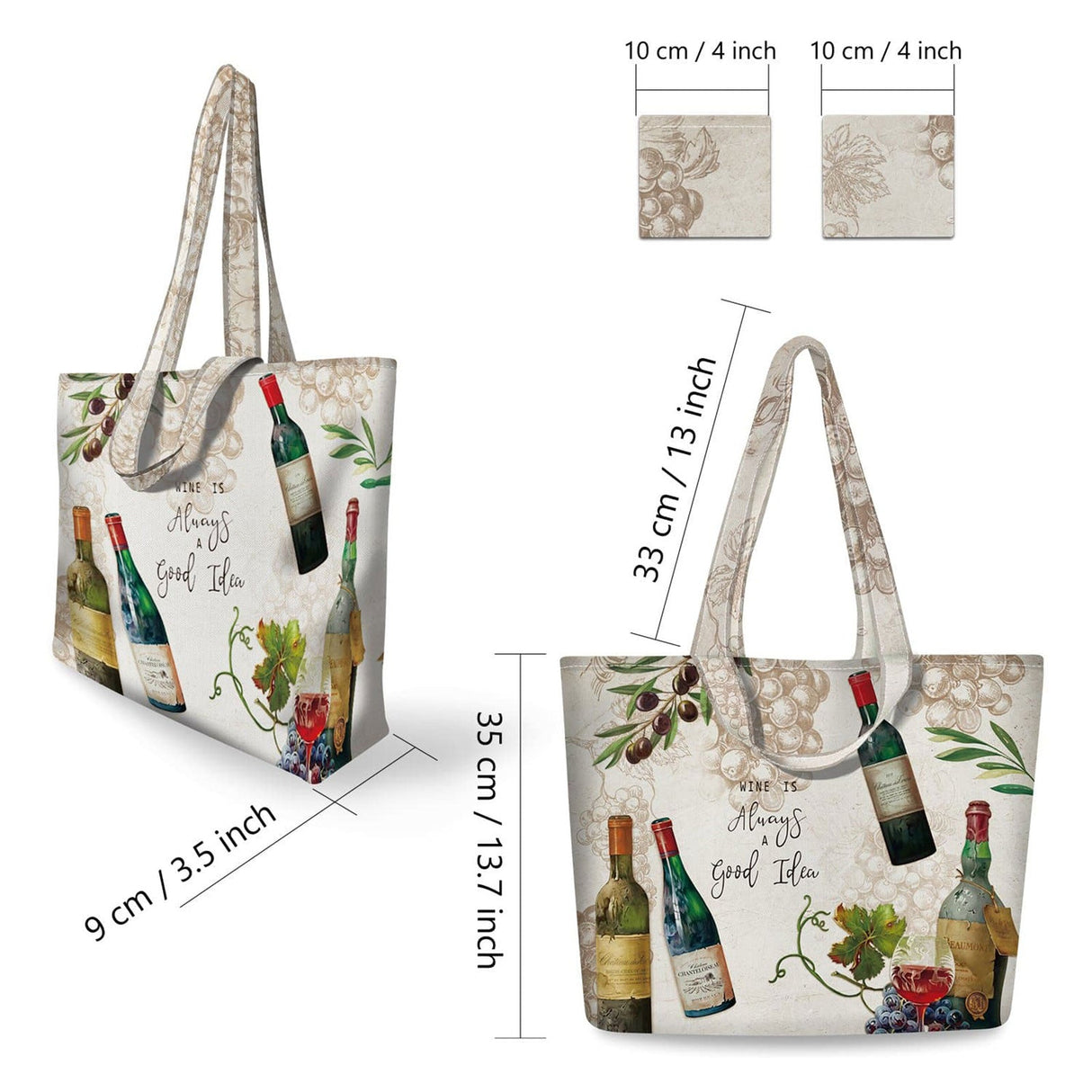 Wine Bottle Tote Bag