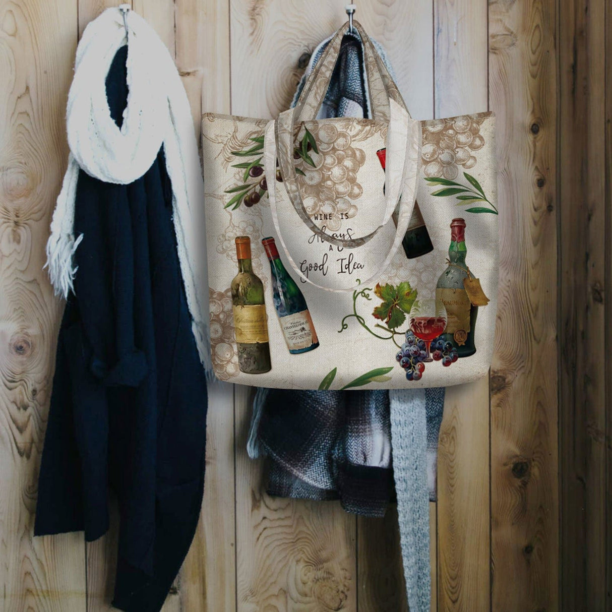 Wine Bottle Tote Bag