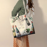 Wine Bottle Tote Bag