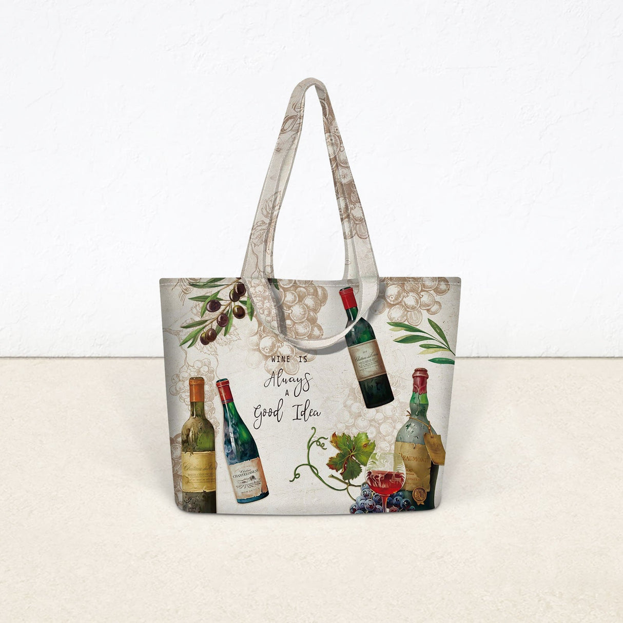 Wine Bottle Tote Bag