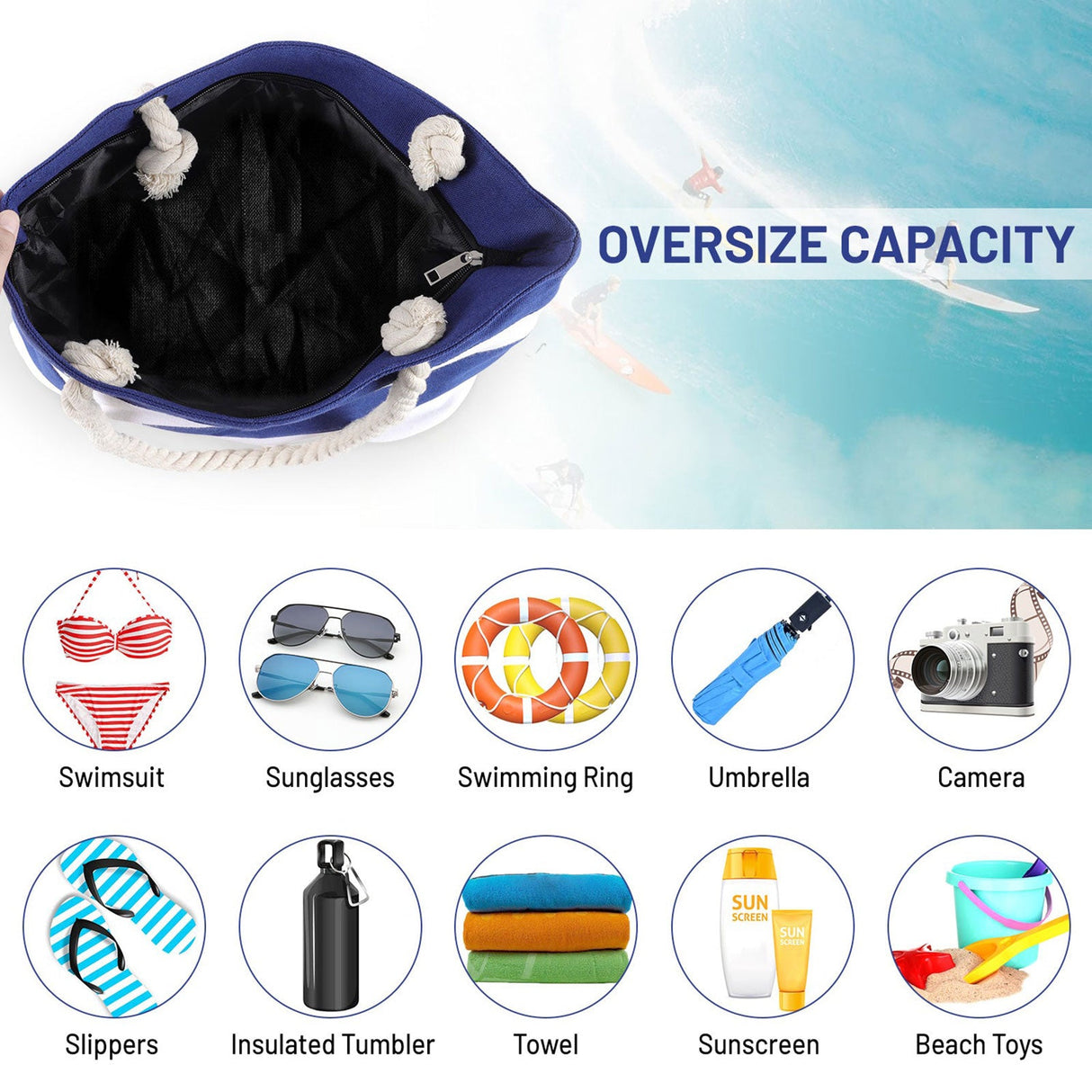 Ocean Canvas Beach Bags