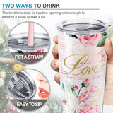 Pink Flower Insulated Tumbler