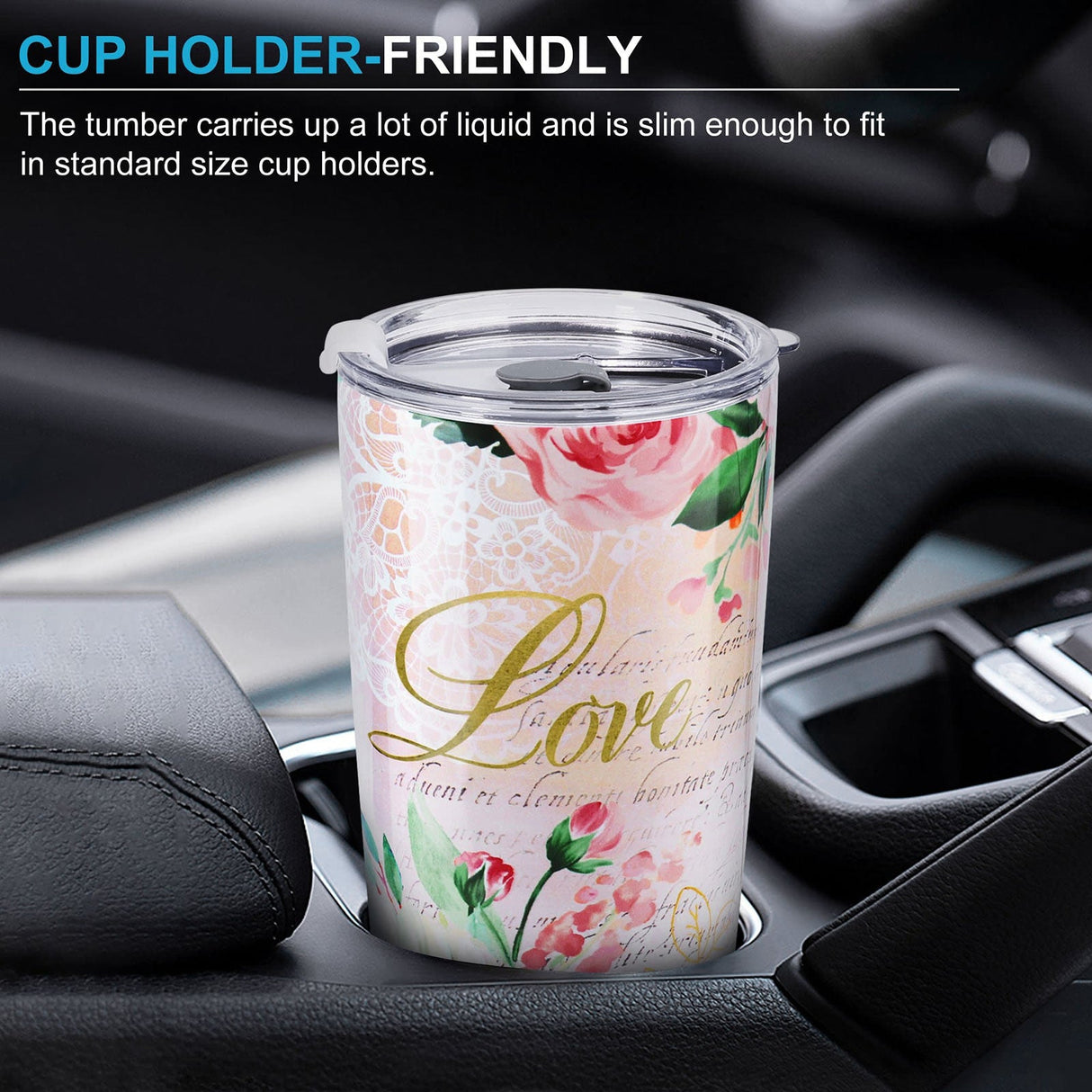 Pink Flower Insulated Tumbler