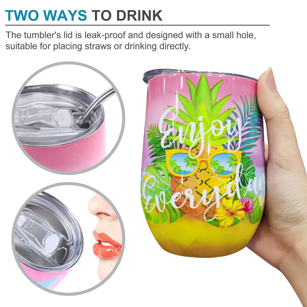 Pineapple  On Vacation Insulated Tumbler