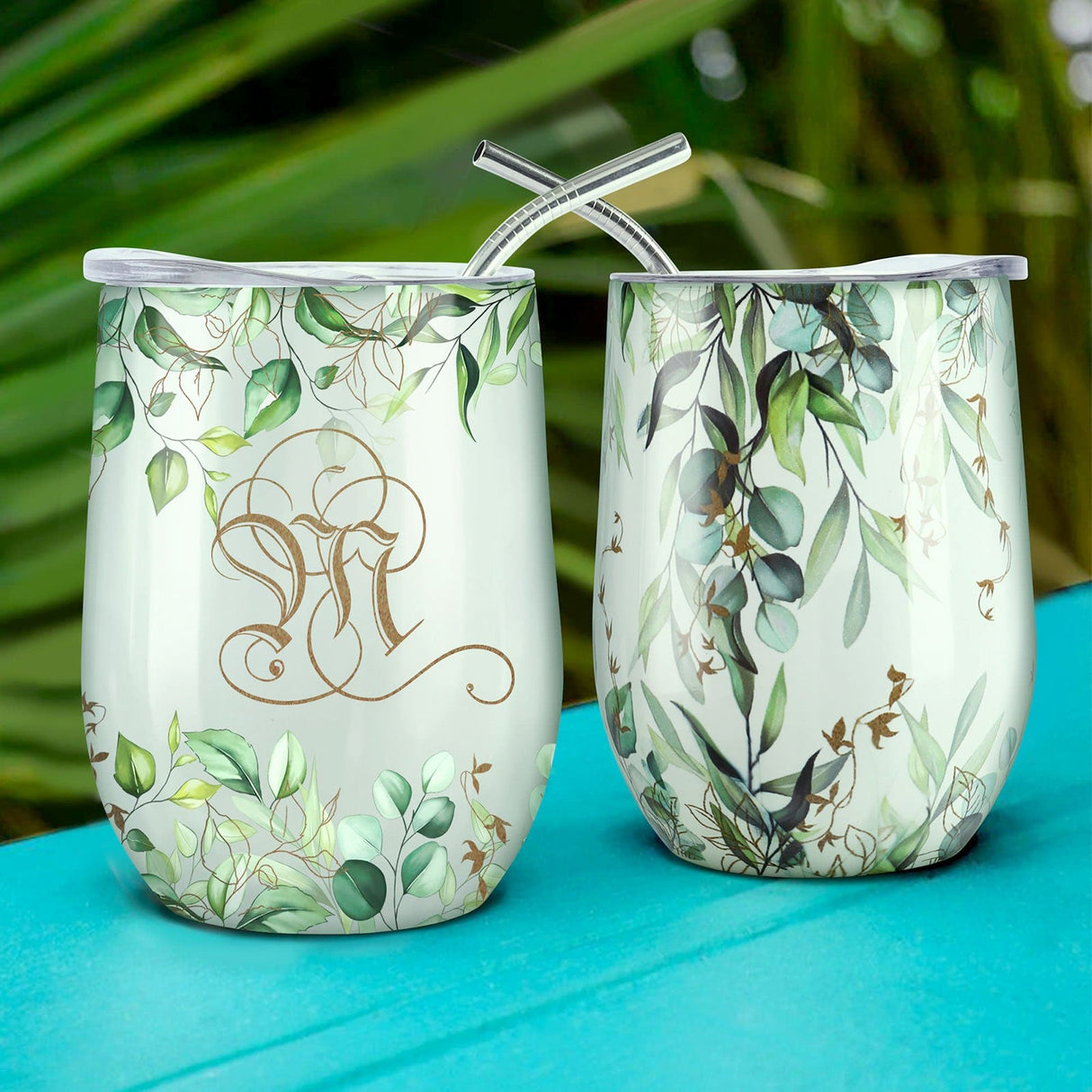 Leaves Letter M Insulated Tumbler