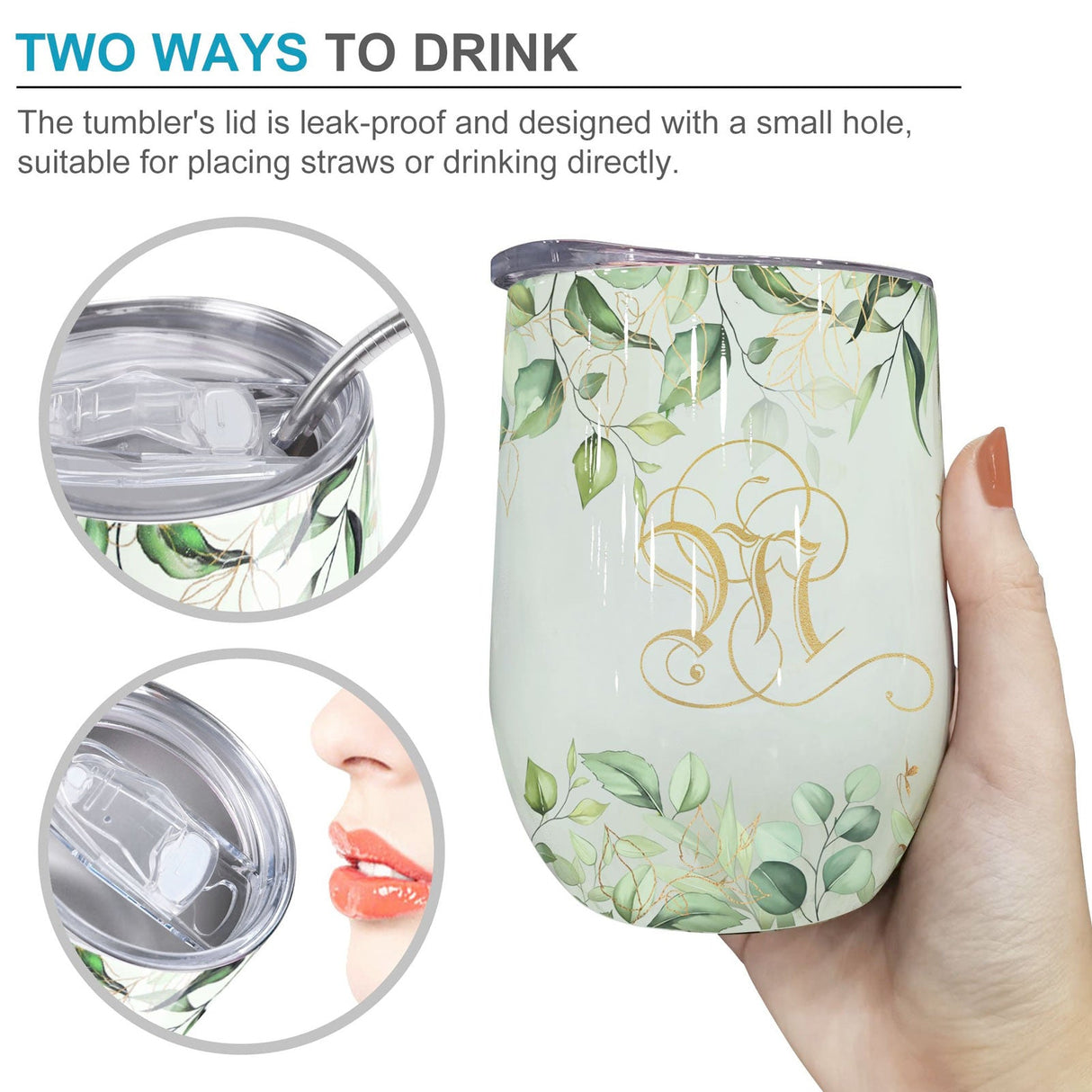 Leaves Letter M Insulated Tumbler