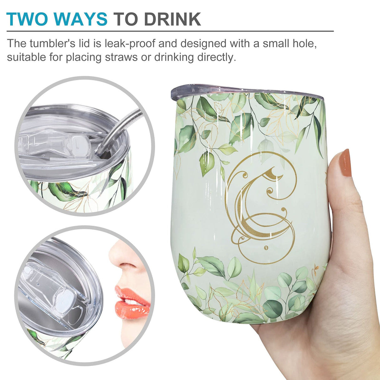 Leaves Letter C Insulated Tumbler