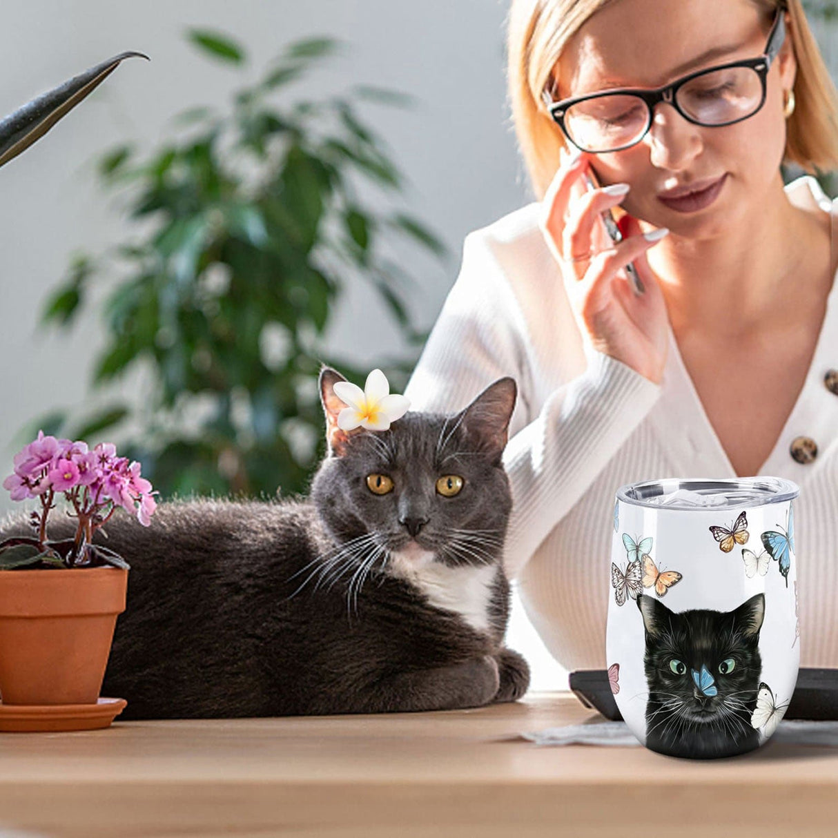 Cute Cat Insulated Tumbler