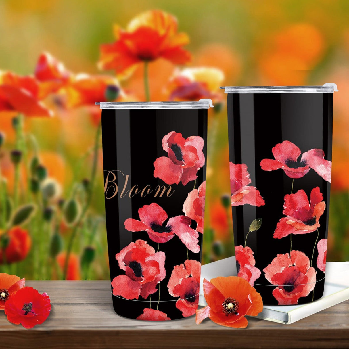Poppy Flower Insulated Tumbler