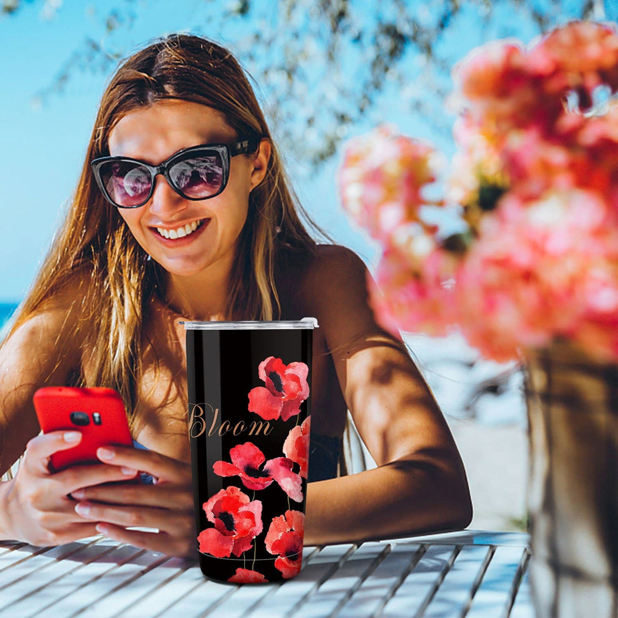 Poppy Flower Insulated Tumbler