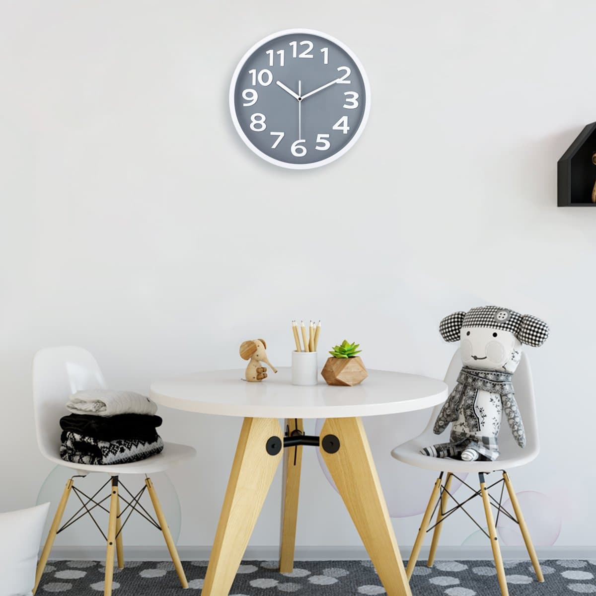 3D Large Numerals Wall Clock