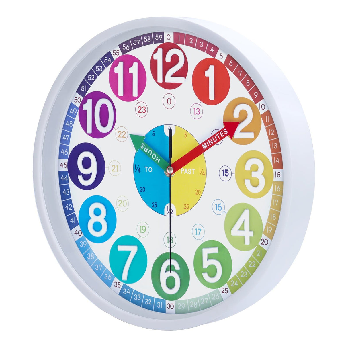 3D Numerals Rainbow Kids Wall Clock