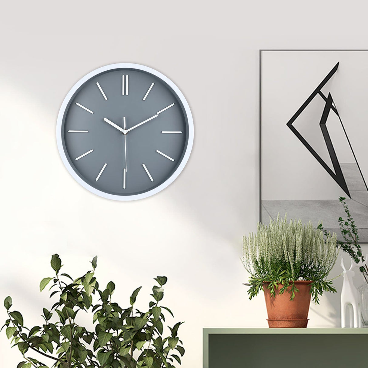 Minimalist 3D Tick Marks Wall Clock