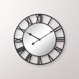 Metal Skeleton Wall Clock Black