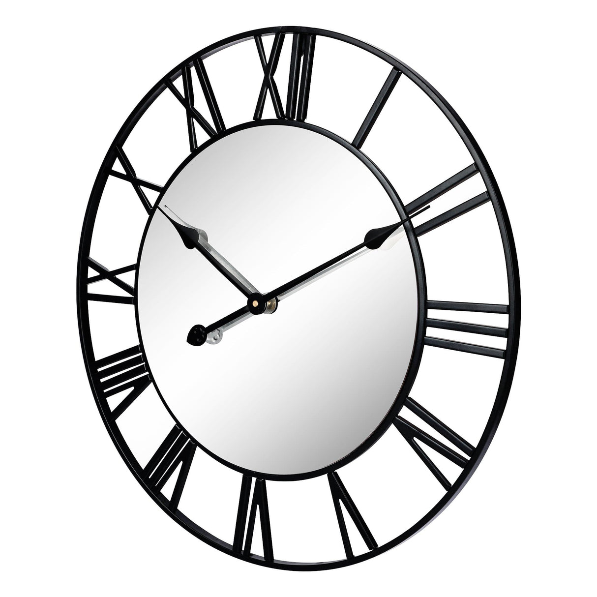 Metal Skeleton Wall Clock Black