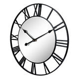 Metal Skeleton Wall Clock Black