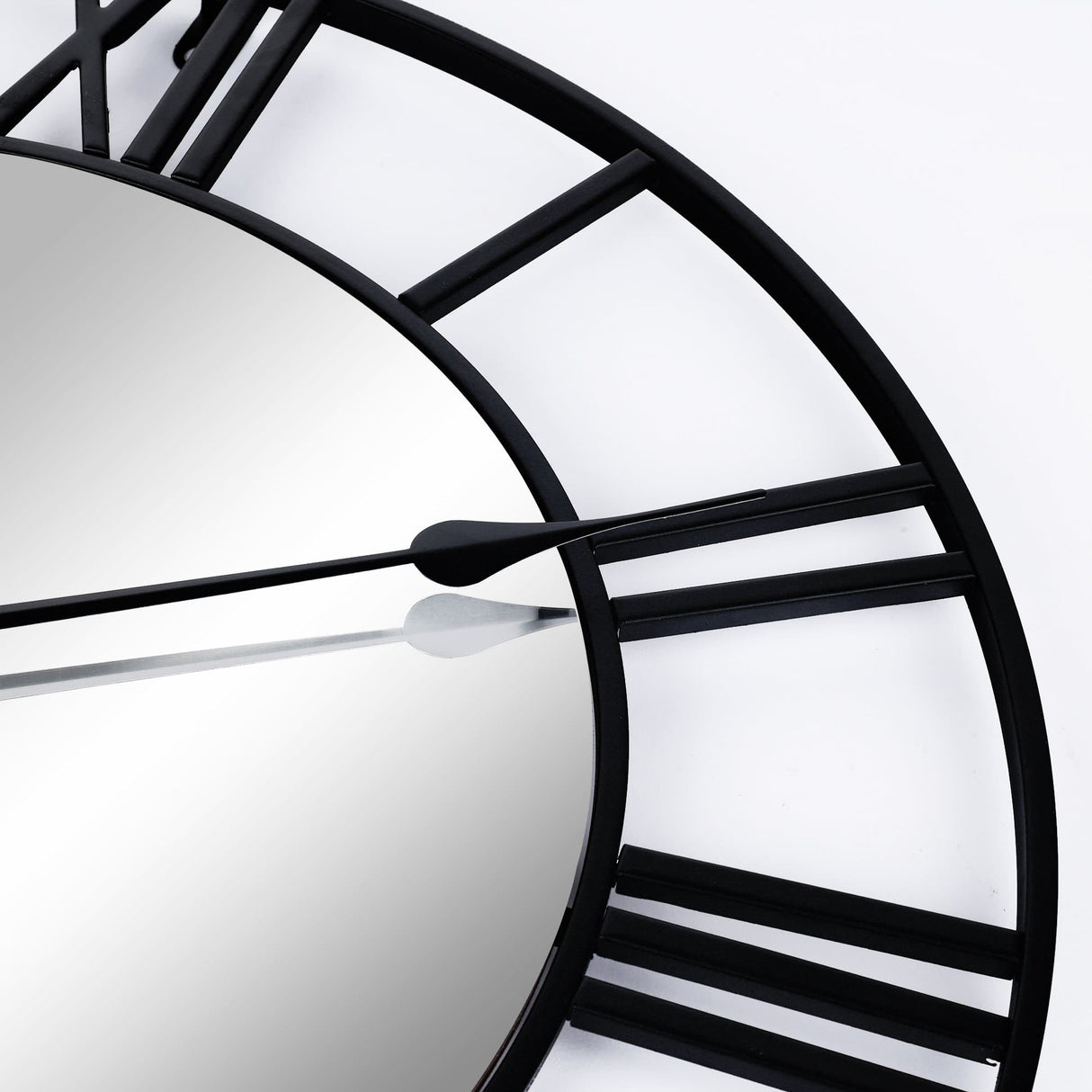 Metal Skeleton Wall Clock Black