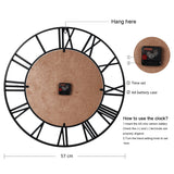 Metal Skeleton Wall Clock Black