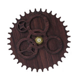 Vintage Wood Grain Gears Clock
