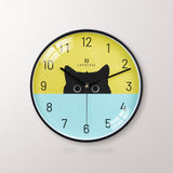 Kids Black Cat Wall Clock