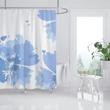 Blue Ink Flower Shower Curtain