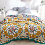 Blooming Peony Pattern Cotton Gauze Quilt