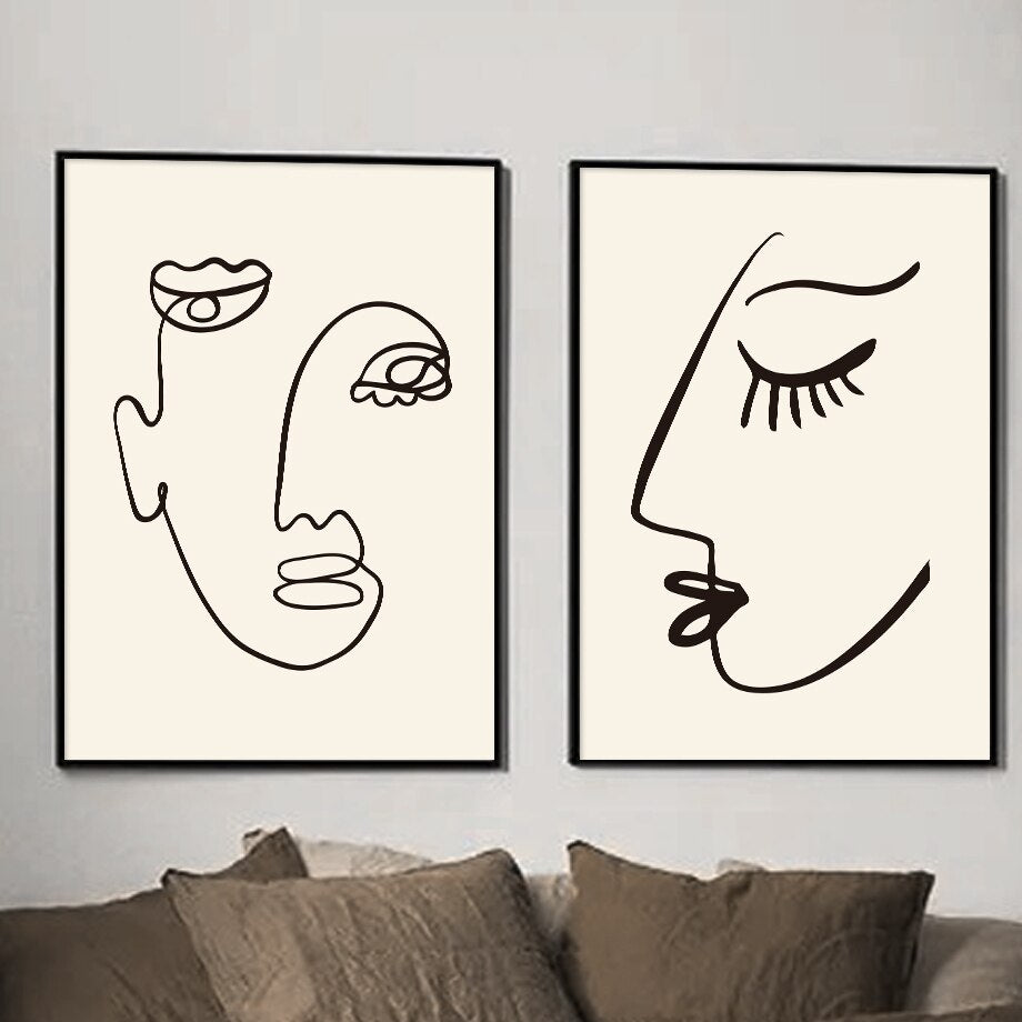 Abstract Faces Canvas