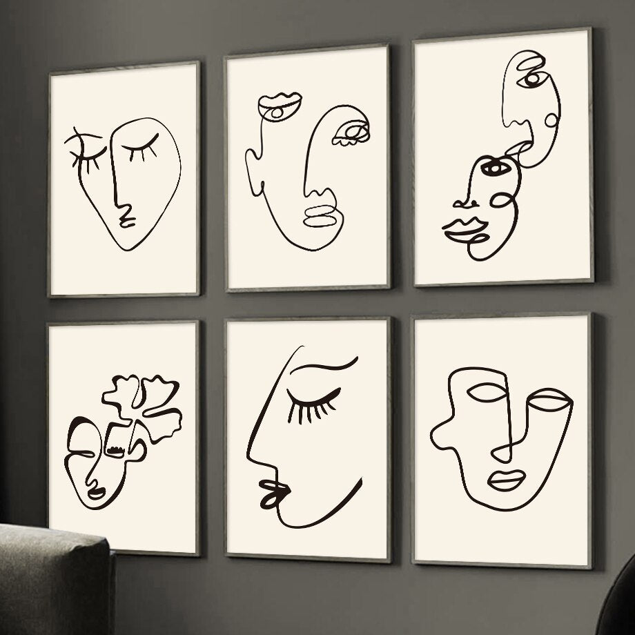 Abstract Faces Canvas