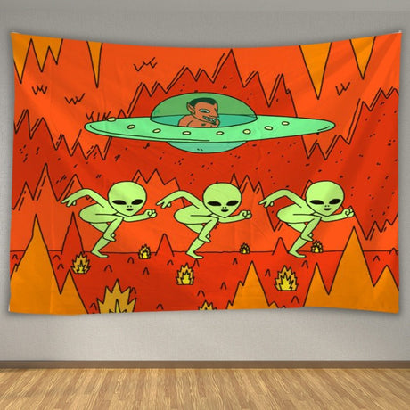 Aesthetic Alien Chilling Tapestry