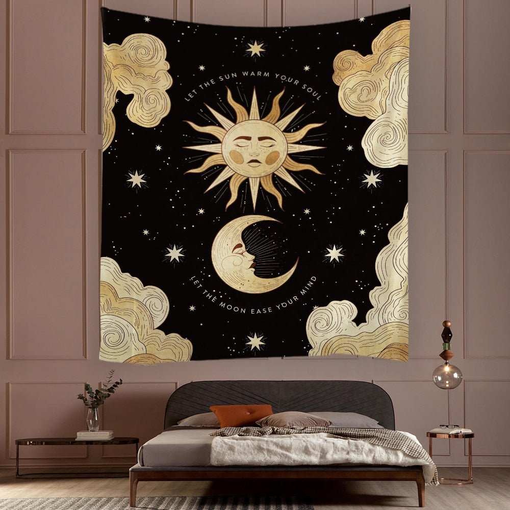 Aesthetic Moon Girl Tapestry