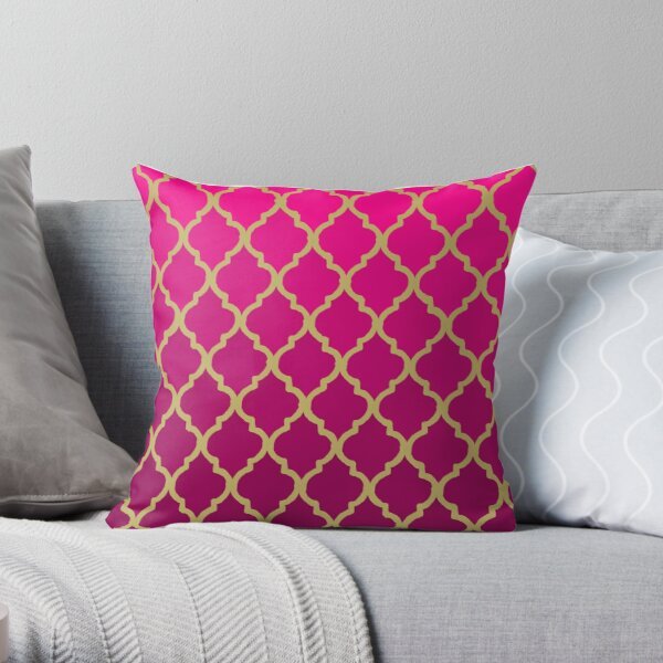 Baddie Pink and Gold Pattern Pillow Case