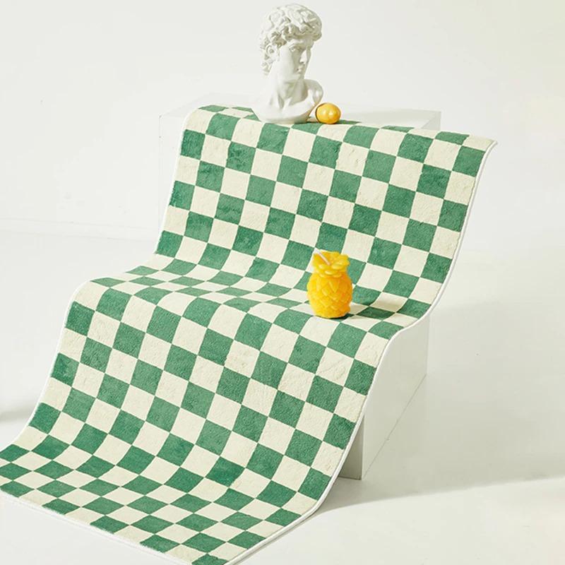 Checkered Bedside Rug