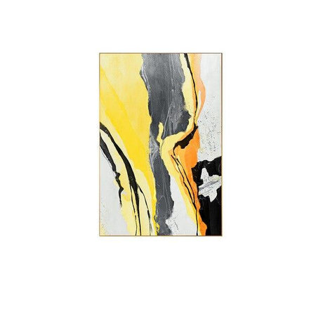 Amalla Yellow and Black Canvas Prints