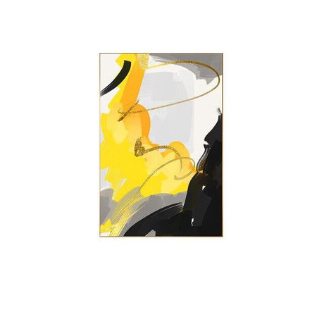 Amalla Yellow and Black Canvas Prints