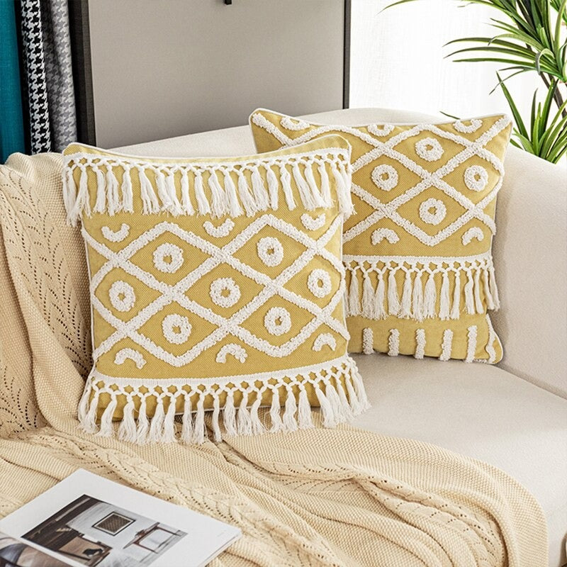 Aria Boho Fringe Pillow Covers