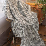 Black & White Geometric Pattern Reversible Blanket