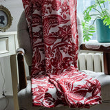 Baroque Style Red Flower Light Filtering Curtain