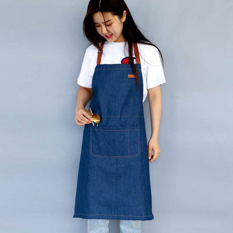 Adjustable Denim Apron with Pocket