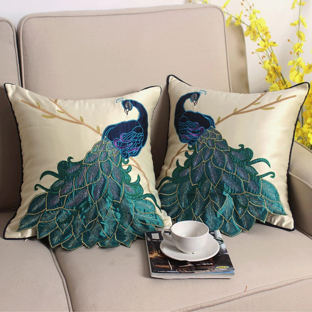 Belle Peacock Pillow Cover