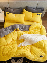 AB Sided Thicken Corduroy Velvet Winter Bedding Set Duvet Cover