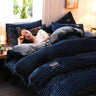 AB Sided Thicken Corduroy Velvet Winter Bedding Set Duvet Cover
