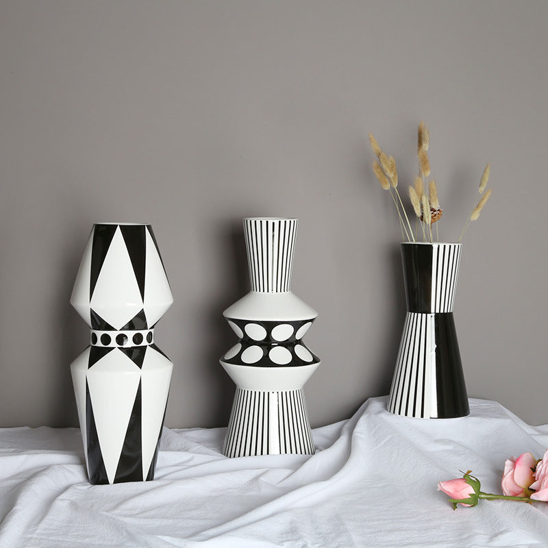 Black Meets White Ceramic Vases