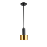 black and brass pendant light