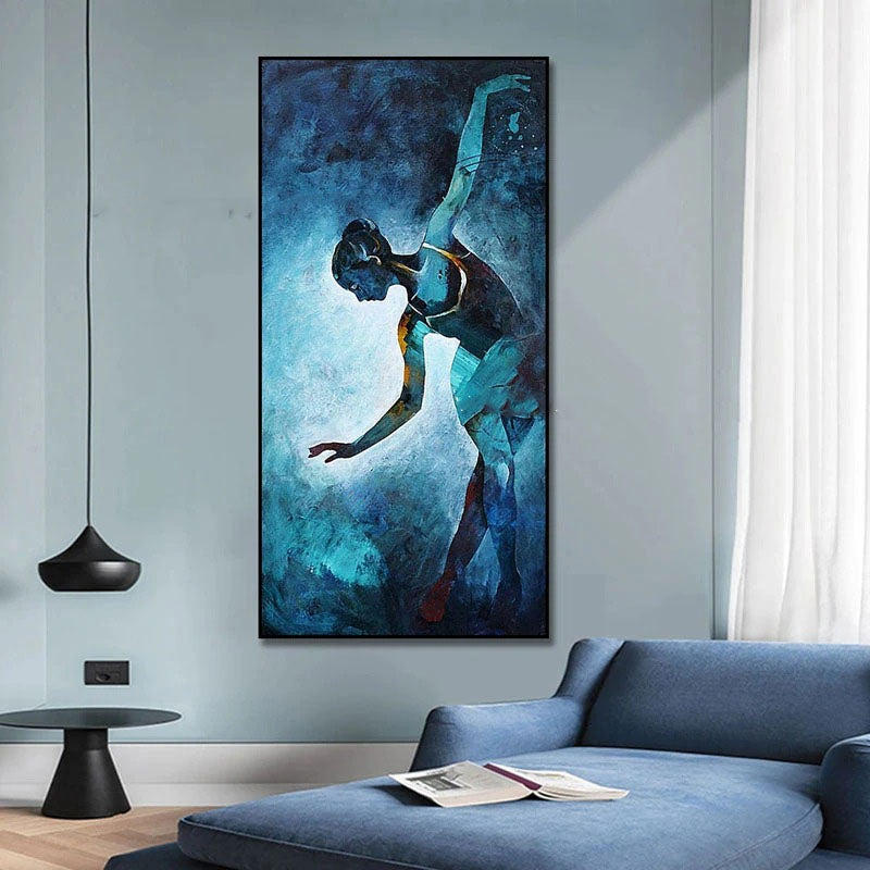 The Dancer in Blue Hand Painted Canvas
