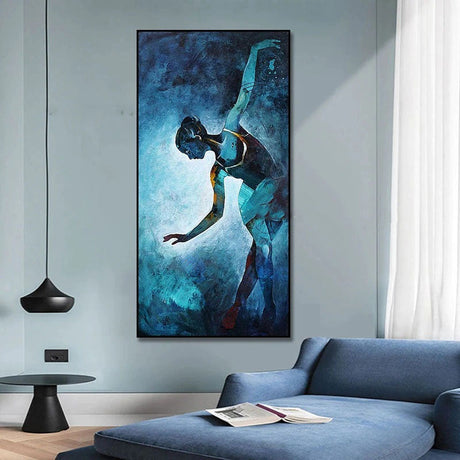 The Dancer in Blue Hand Painted Canvas