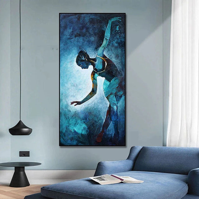 The Dancer in Blue Hand Painted Canvas