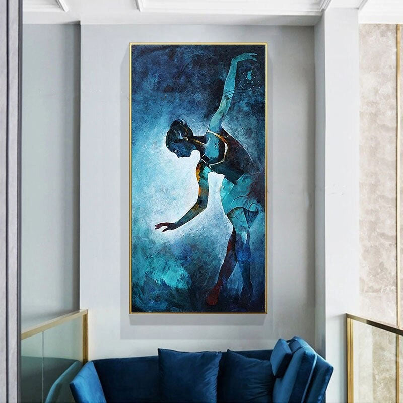 The Dancer in Blue Hand Painted Canvas