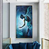 The Dancer in Blue Hand Painted Canvas