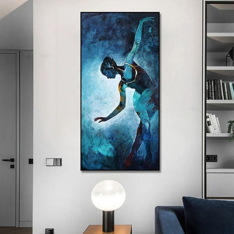The Dancer in Blue Hand Painted Canvas